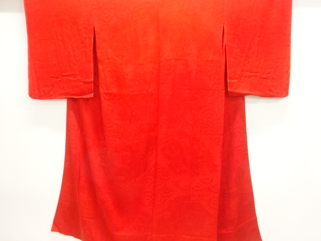 JAPANESE KIMONO / ANTIQUE JUBAN / SILK / MON KINSHA / WOVEN CRANE